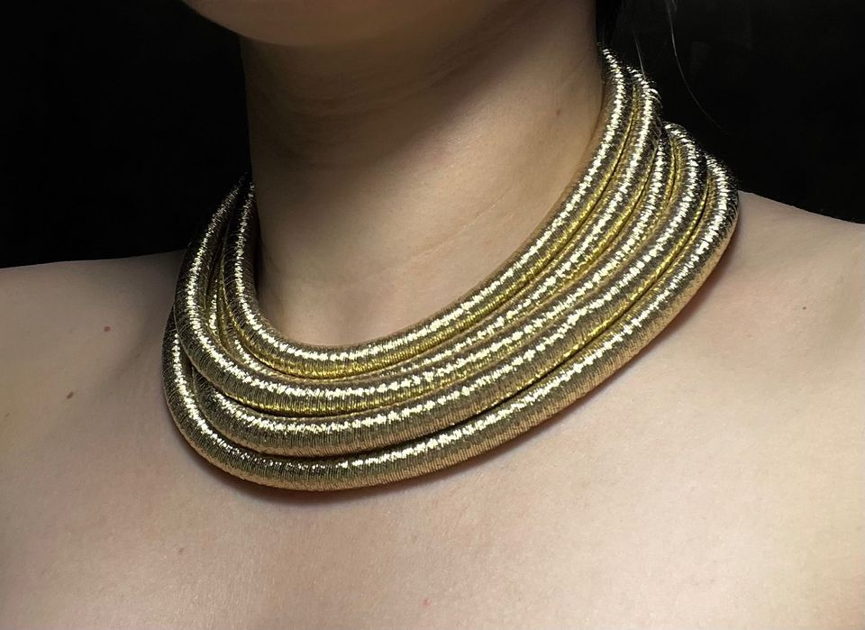 Комплект 4 предмета колье браслет серьги обруч золото ожерелье сережки