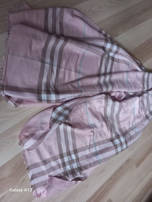 Mega duży szalik burberry róż kaszmir