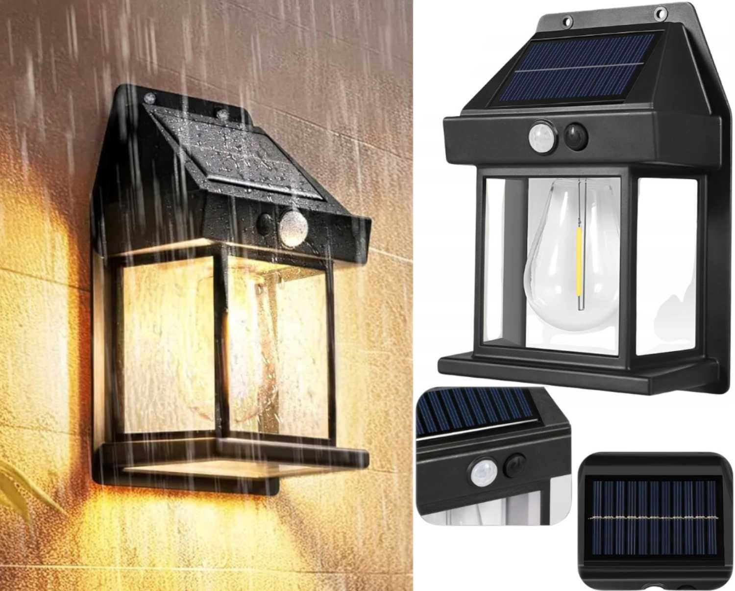 LAMPA ELEWACYJNA Solarna LED Elegancka i Mocna Darmowy Prąd Ze słońca