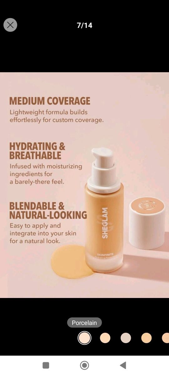 SHEGLAM Skinfinite Hydrating Foundation-Porcelain