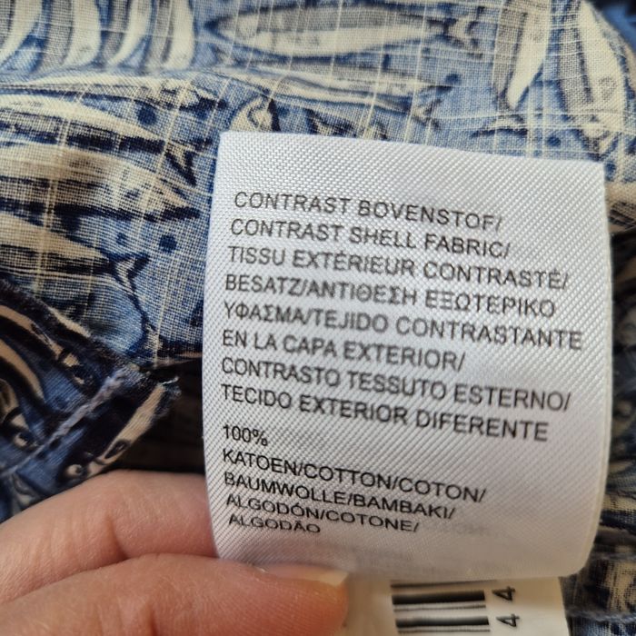 Koszula r. S, s. Bdb męska, f. Petrol, niebieska w śledzie