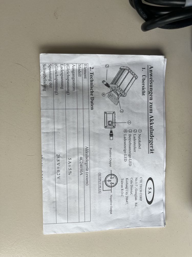 Ladowarka - wózek inwalidzki elektryczny 24VDC/ 5A