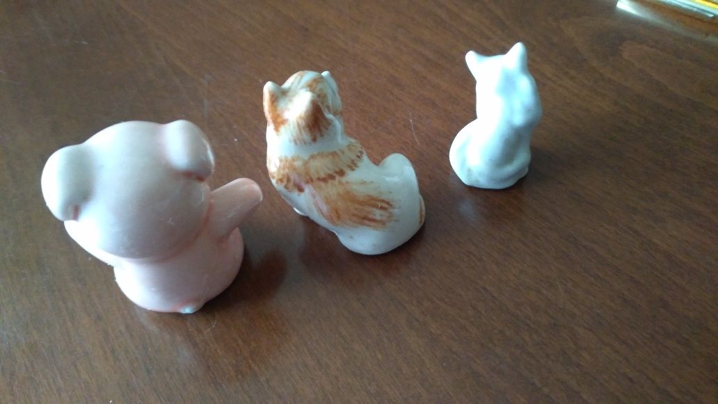 Zestaw starych  figurek z porcelany zwierzeta Niemcy