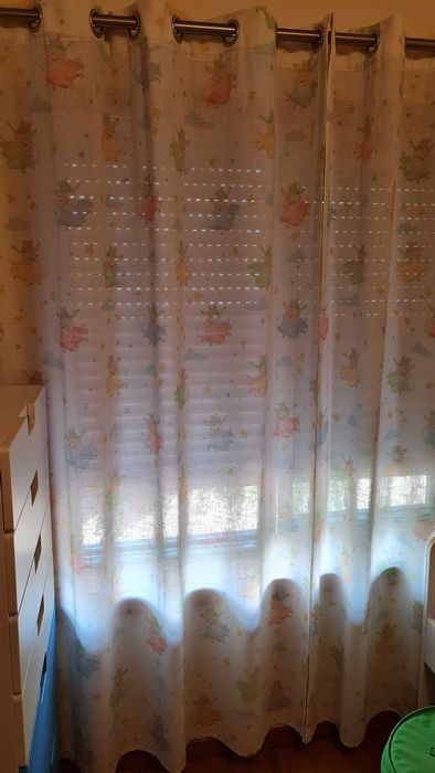 Par de cortinados para quarto de criança com Ursinhos