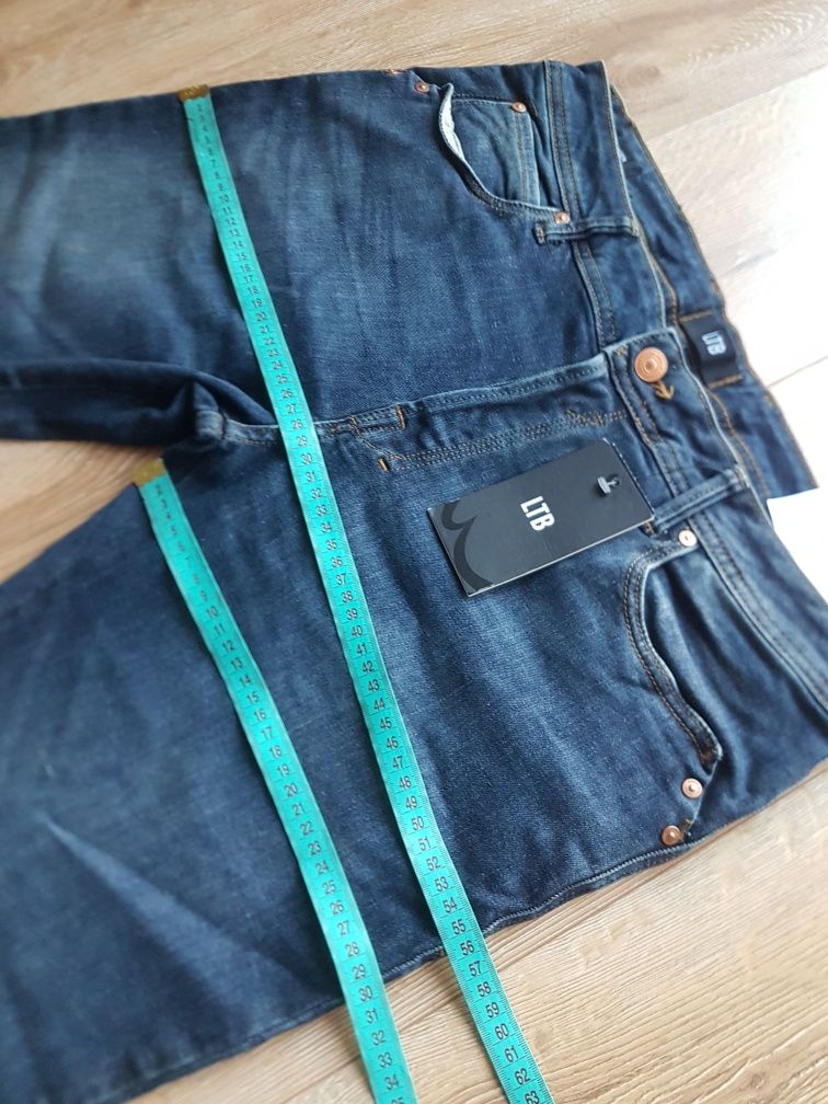 LTB Jeans dżinsy jeansy spodnie męskie dzwony W34 L34 granatowe XL