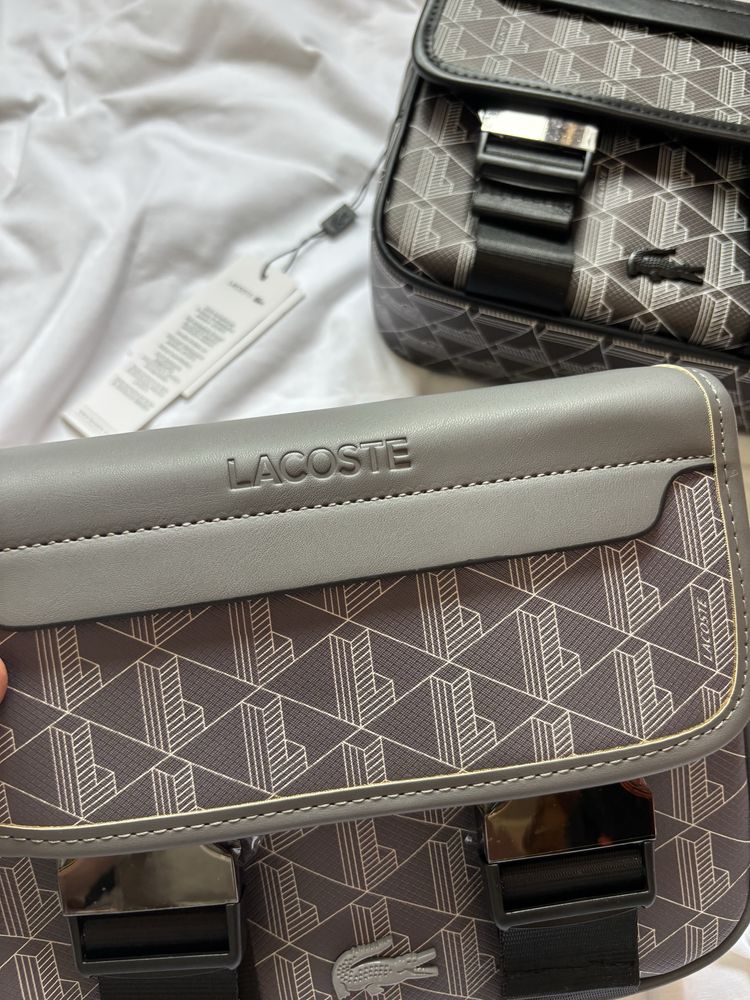 Lacoste Monogram Bag | сумка, месенджер через плече у великому форматі