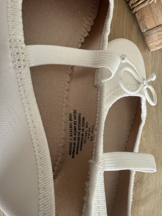 Baleriny balerinki h&m białe 25