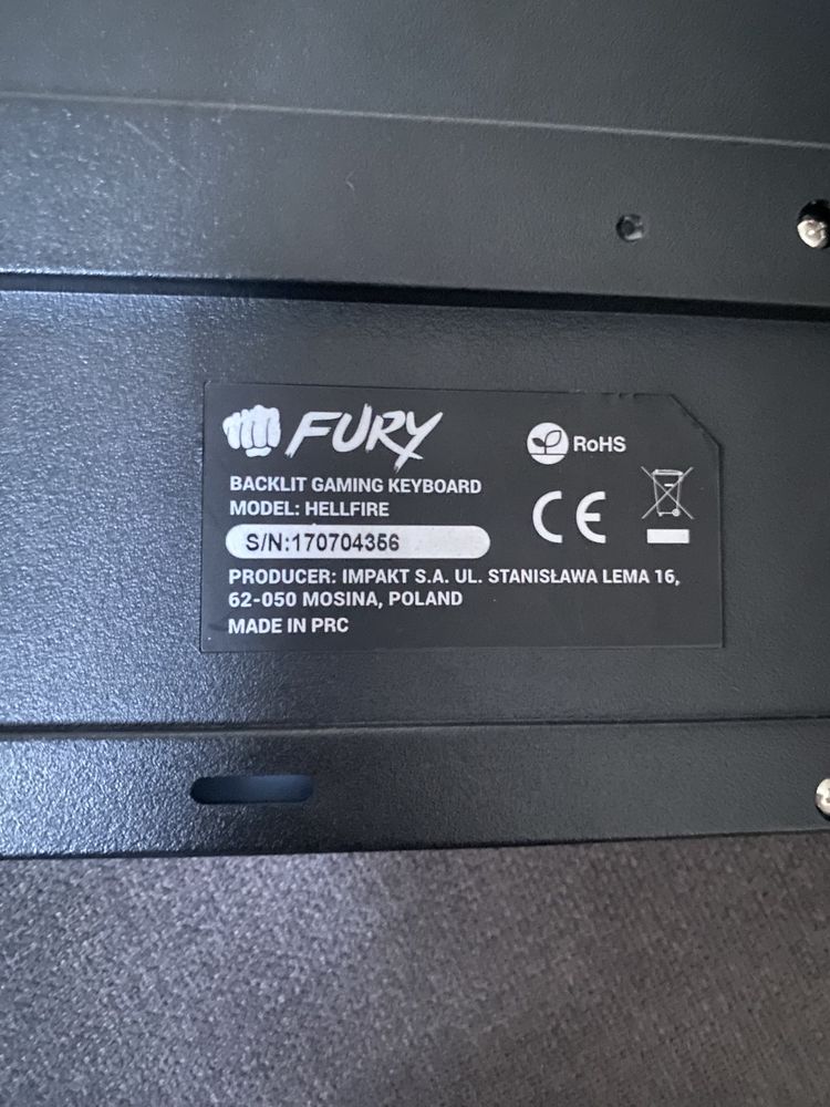 Klawiatura rgb fury