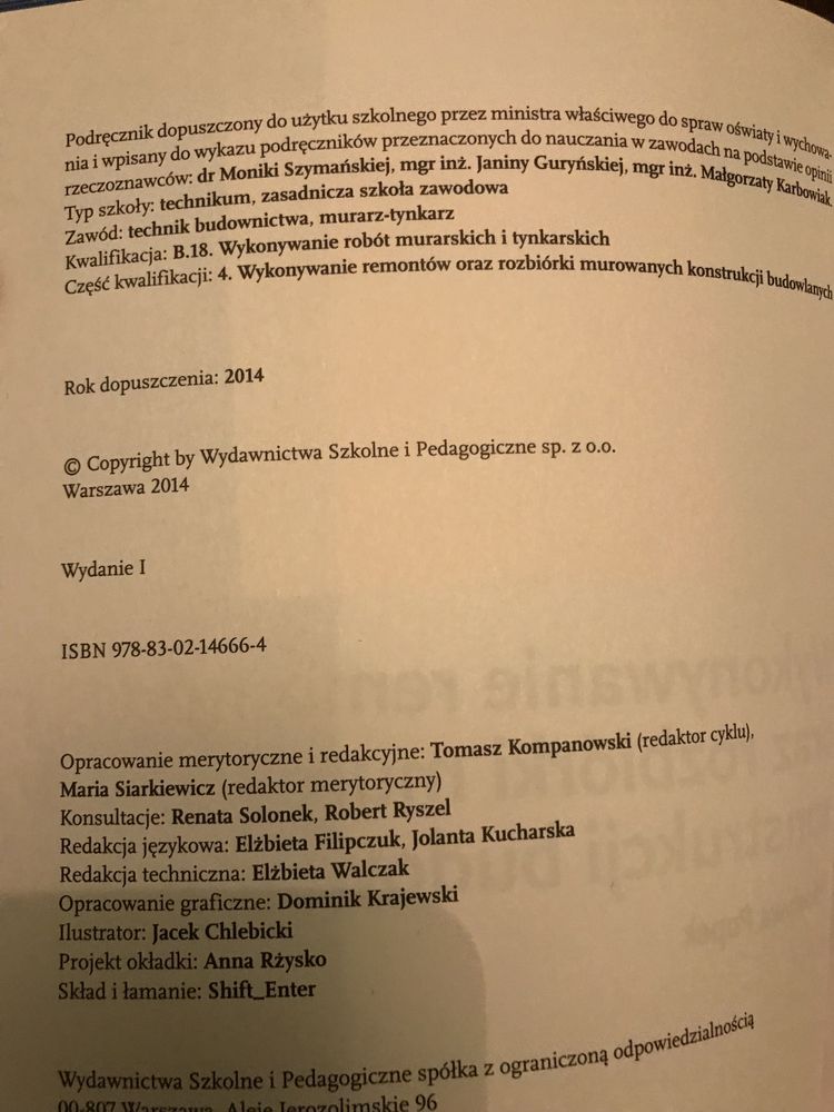 Wykonywanie remontów oraz rozbiórki murowanych konstrukcji budowlanyc