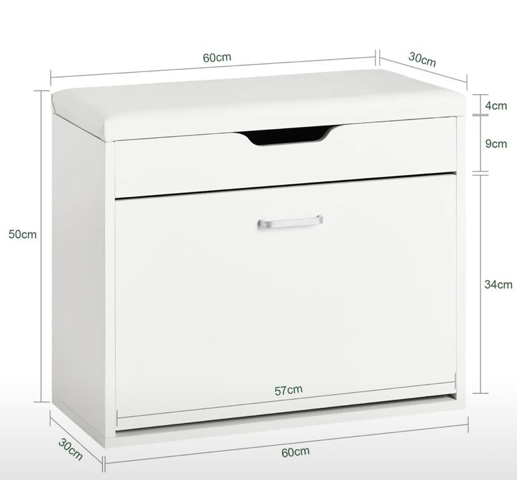 Szafka na buty z siedziskiem biała