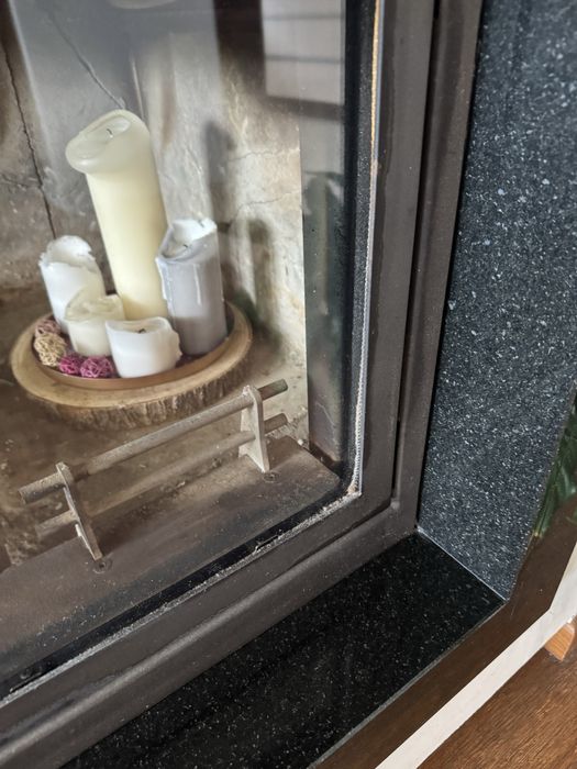 Kominek granit narożny z płaszczem wodnym używany