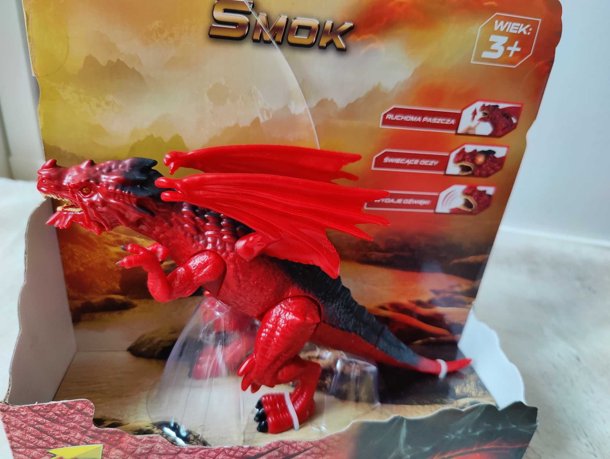 Dinozaur Smok zabawka dźwięk i światło 15cm