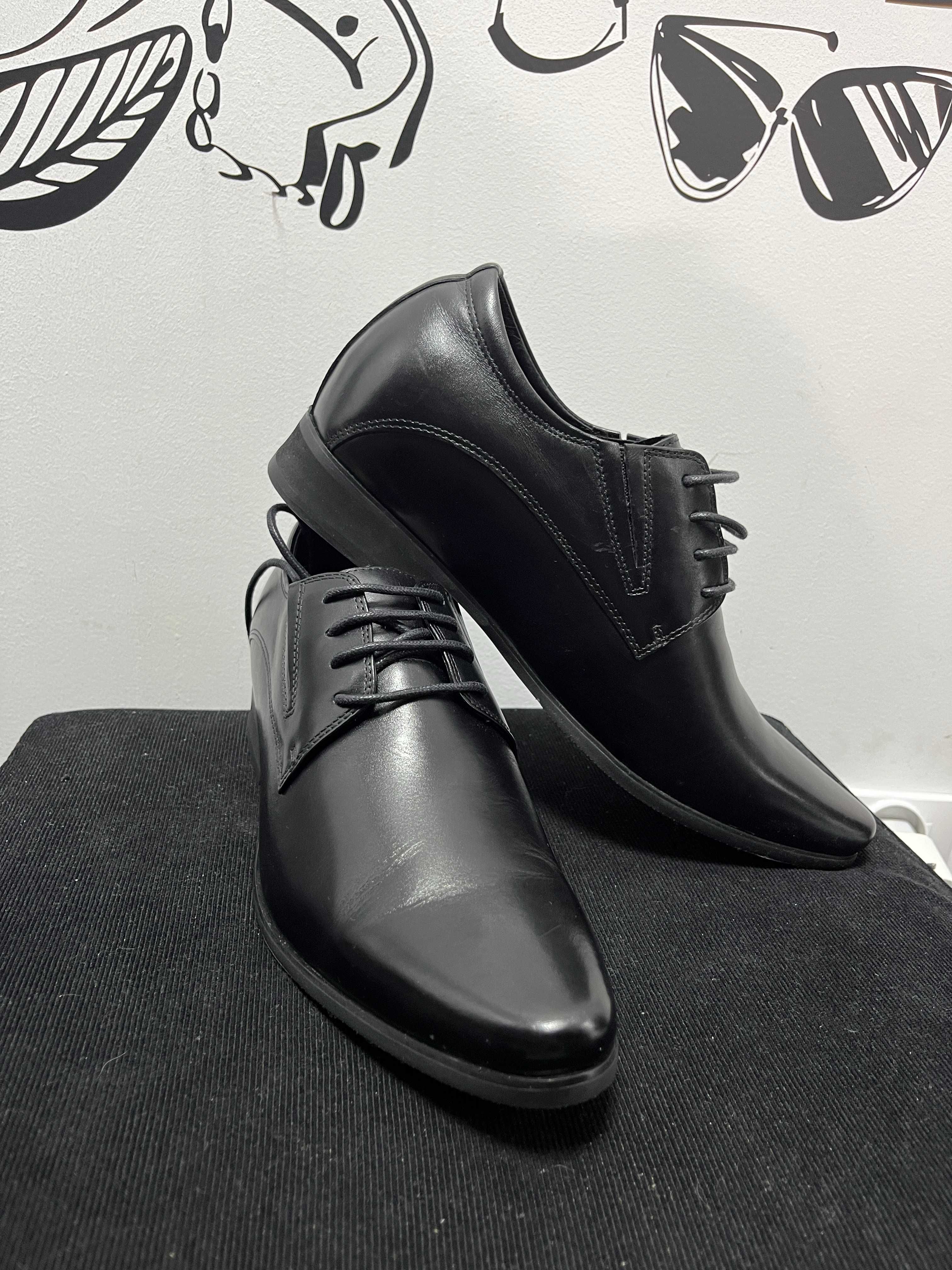 Męskie eleganckie buty czarne roz.38/39