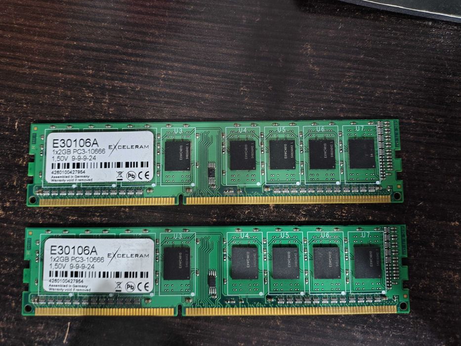 2x pamięć RAM Exceleram DIMM Series DDR3 2x2Gb