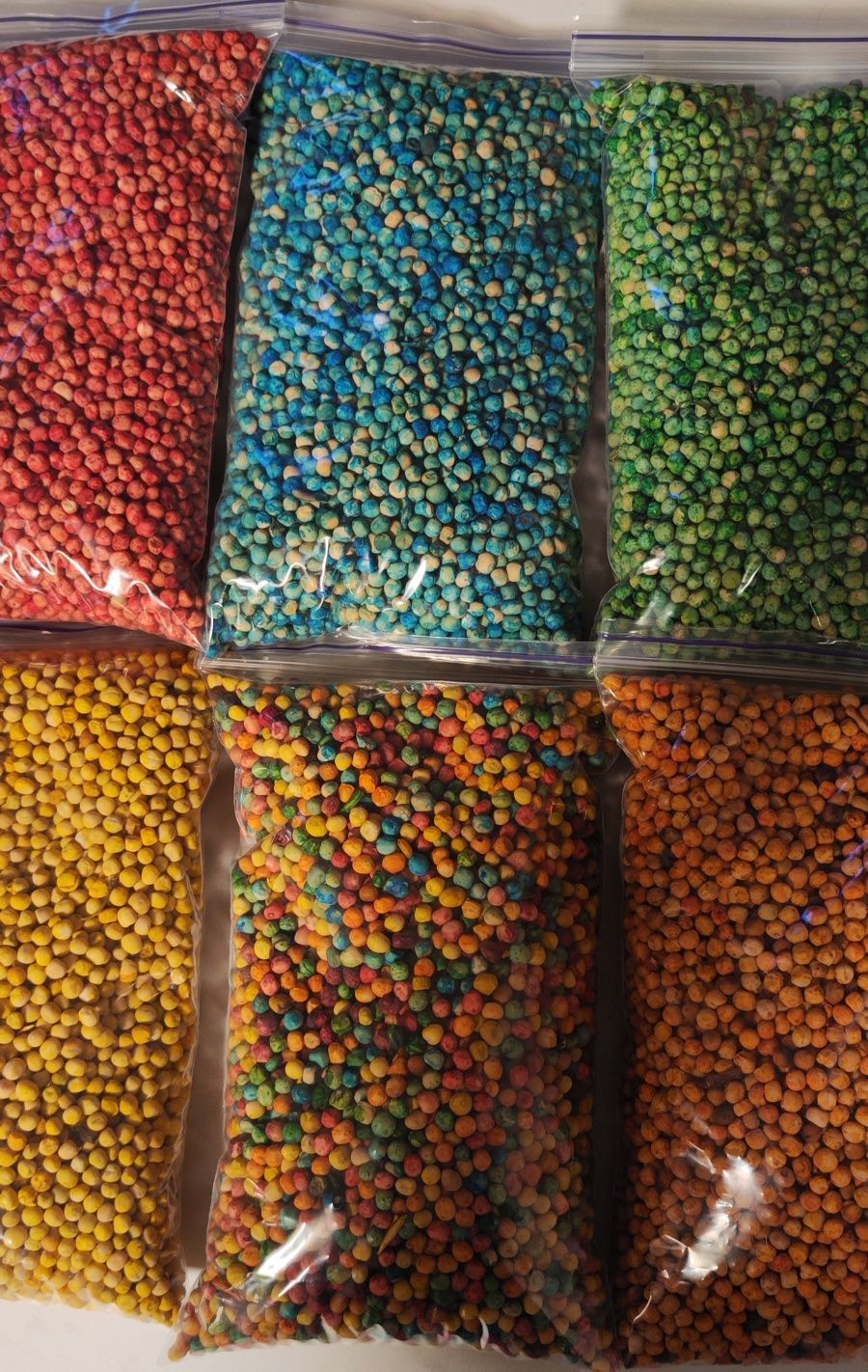 Кольоровий рис , горох цілий, пшеницядля сенсорики, для занять