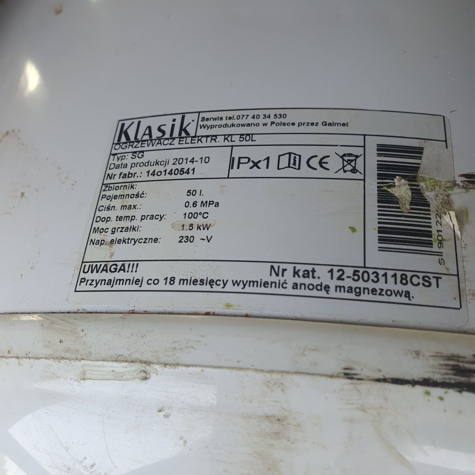 Bojler elektryczny 50 l terma