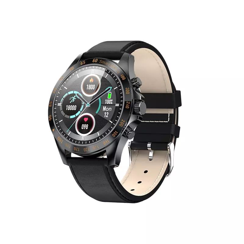 Smartwatch Garett Men Style, czarny, skórzany