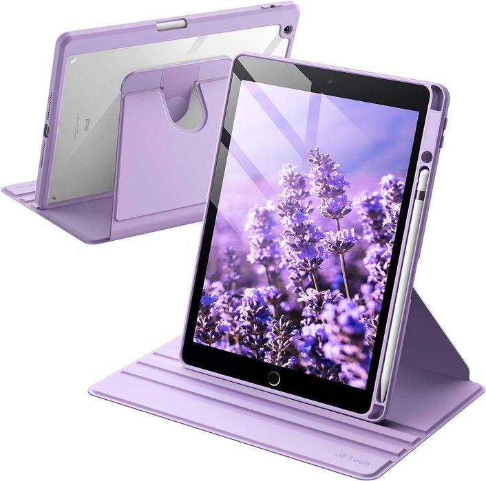 JETech etui obrotowe do iPad 9/8/7 10,2" 360 uchwyt stojak fiolet