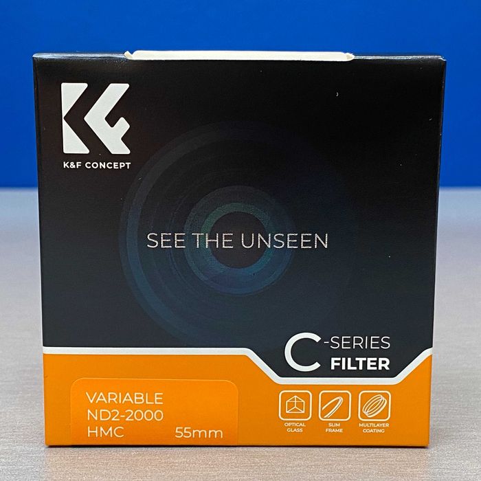 K&F Concept ND2-2000 Slim 55mm (Filtro ND Variável) - SELADO