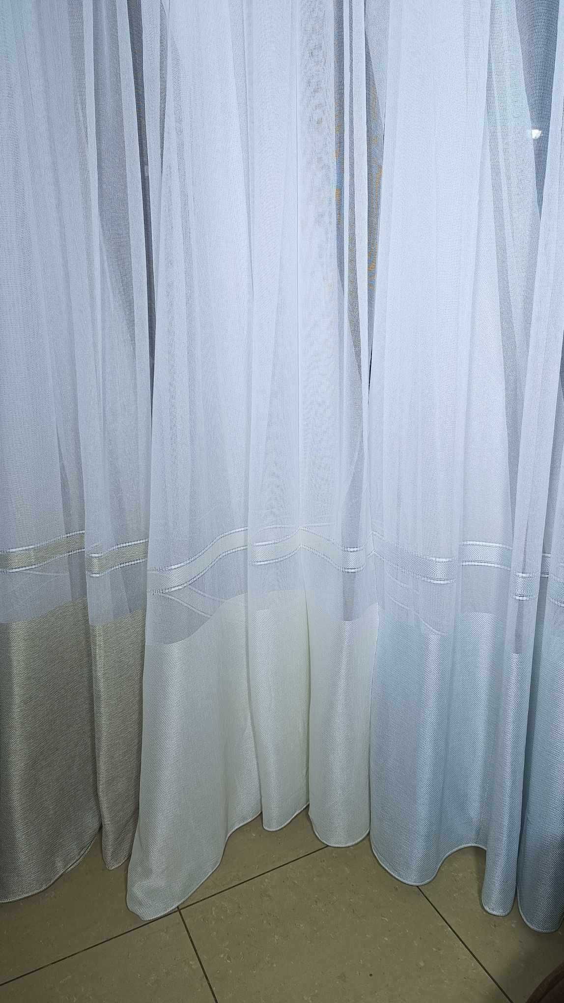 firanka z metra BIAŁA gładka +obciąż+ 3KOLOR ,wys 280 cm OKAZJA