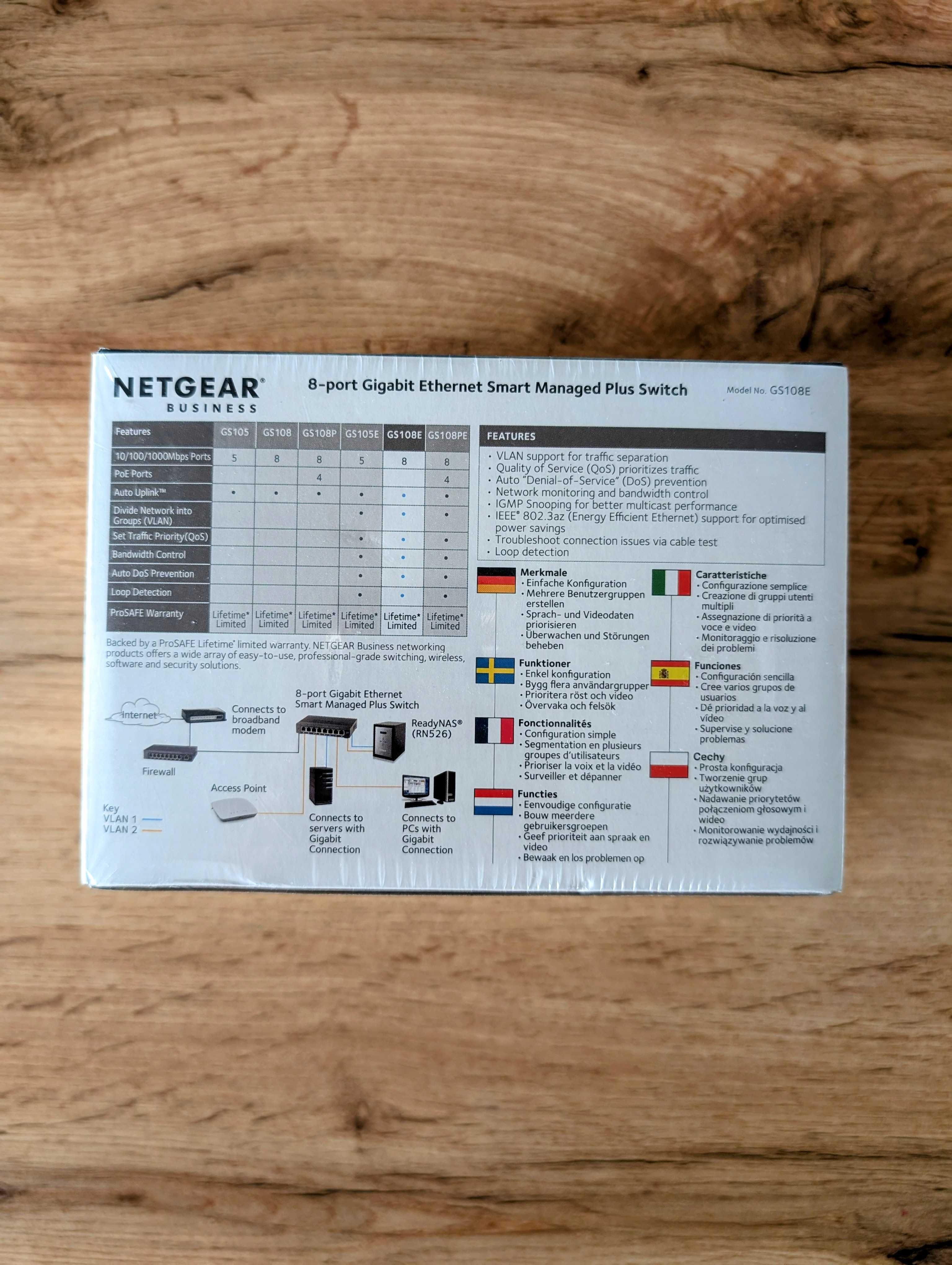 Netgear 8p GS108E-400PES (8x10/100/1000Mbit)