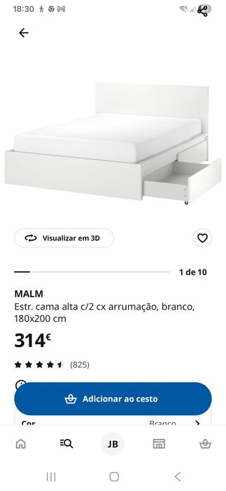 Cama ikea com 2 gavetas