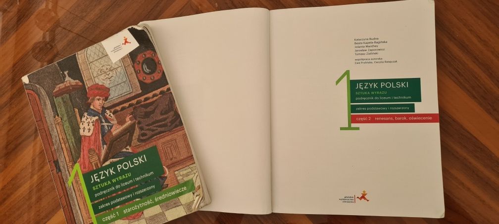 Język polski sztuka wyrazu 1 klasa,  cześć 2 renesans barok oświecenie