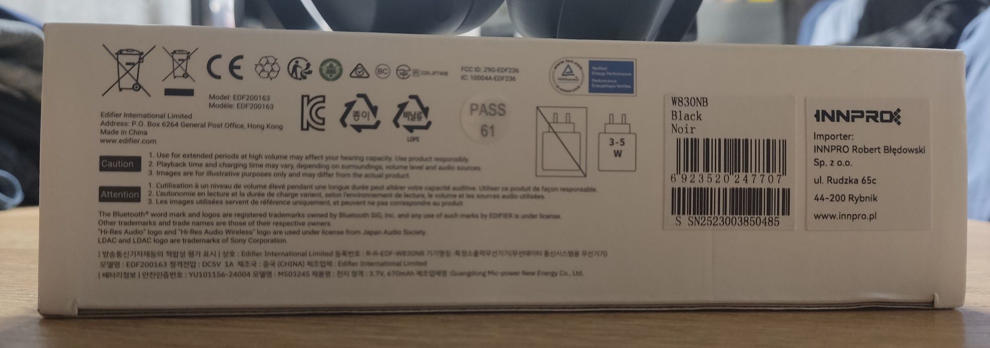 Słuchawki nauszne Edifier W830NB ANC