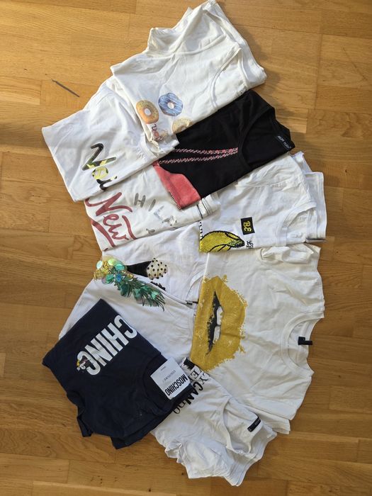 Zestaw 10 koszulek damskich XS/S Tommy Hilfiger Moschino Philipp Plein
