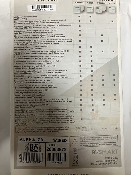 Sterownik-programator do pieca ALPHA 7D WIRED