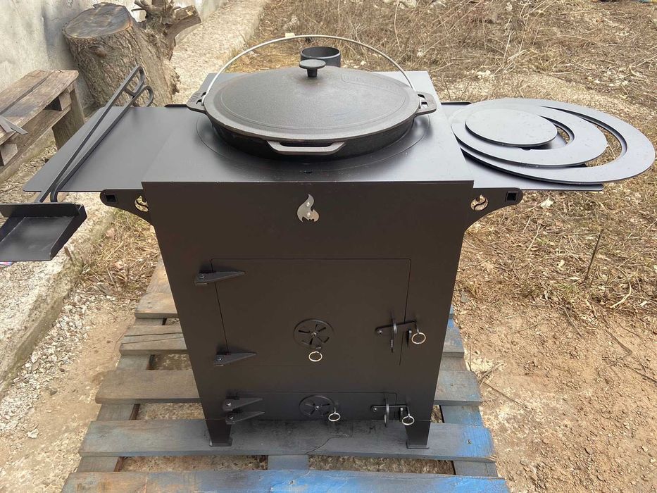 Піч під казан 5 мм, діаметр 46 см, з набірними кільцями та столиками