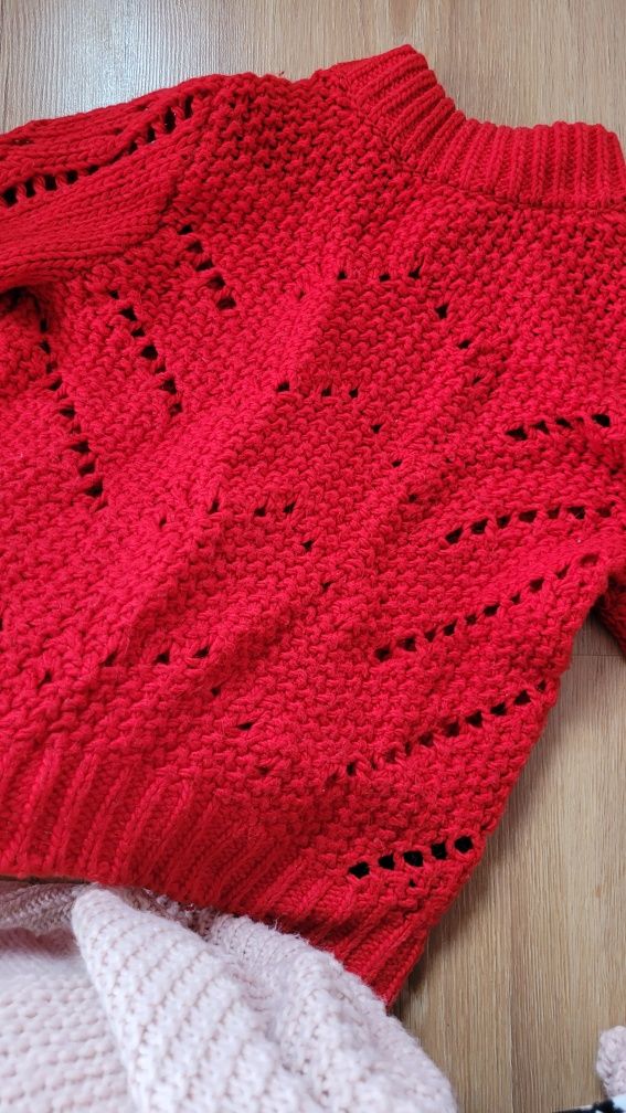 Czerwony sweter H&M 36