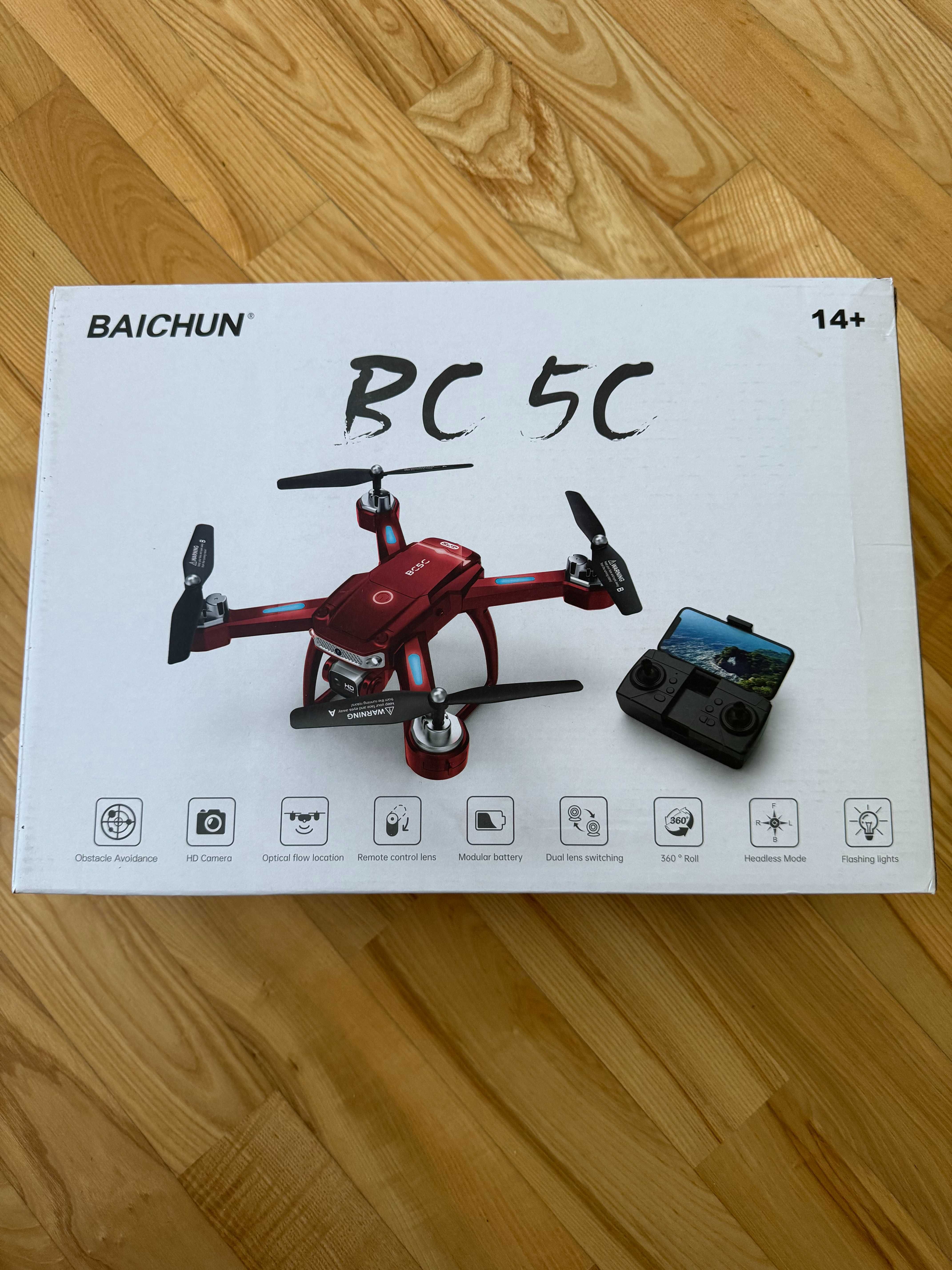 NOWY | Dron Baichun BC5C Z Kamerką HD Srebrny Duży Zasięg