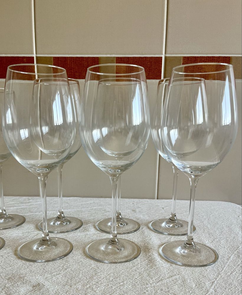 Conjunto de 36 copos com pé NOVOS (vinho, água e champanhe)