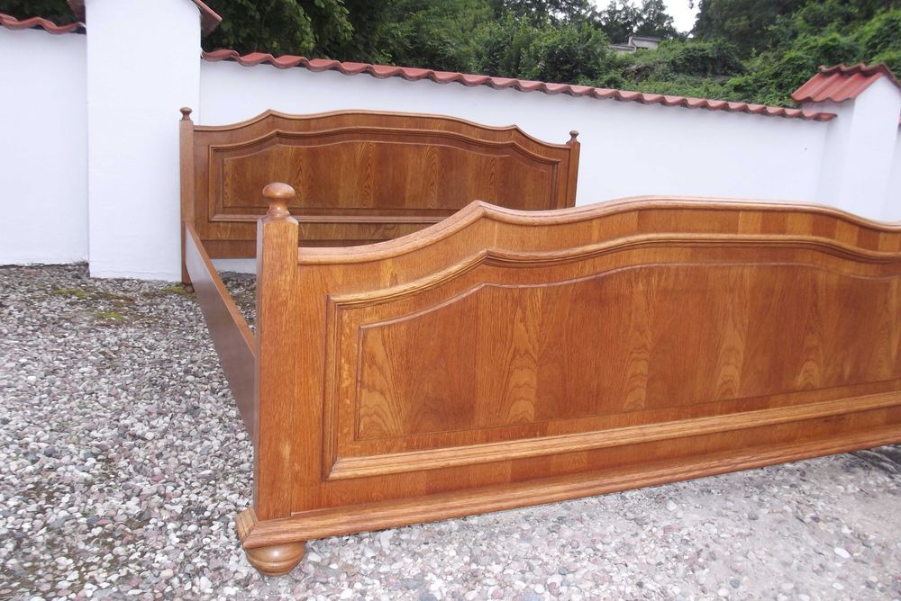 łóżko dębowe dwuosobowe materac komplet 180x200