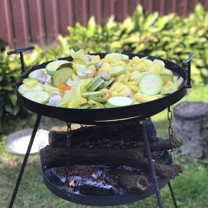 ‼️ Садж сковорода 50 см с подвеской для огня на ножках + крышка ‼️