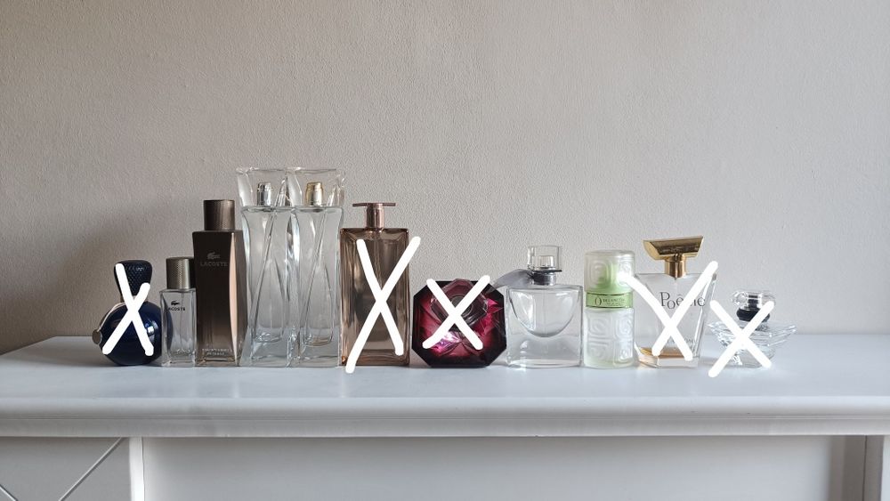 Flakony butelki po perfumach - zestaw nr 9 - 6 sztuk