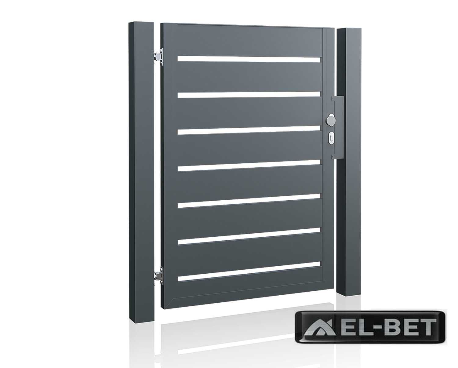 Brama przesuwna aluminiowa nowoczesna 4m - wypełnienie poziome 160x20