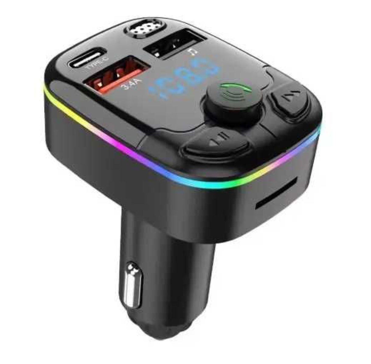 Transmiter samochodowy FM, bluetooth, 2xUSB, 1x USB-C