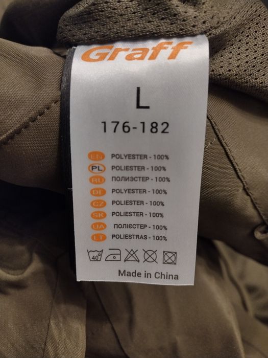 GRAFF 207-B r. "L", nowy komplet przeciwdeszczowy myśliwski, wędkar