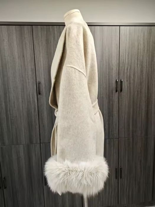 Пальто с мехом теплое пальто Gues пальто на запах с ремнем куртка мех