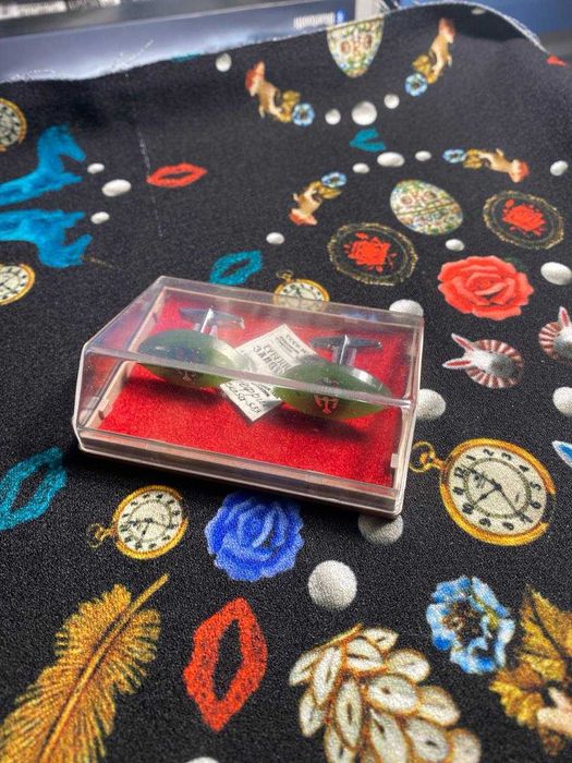 Винтажные запонки ссср нефрит Скорпион + коробочка