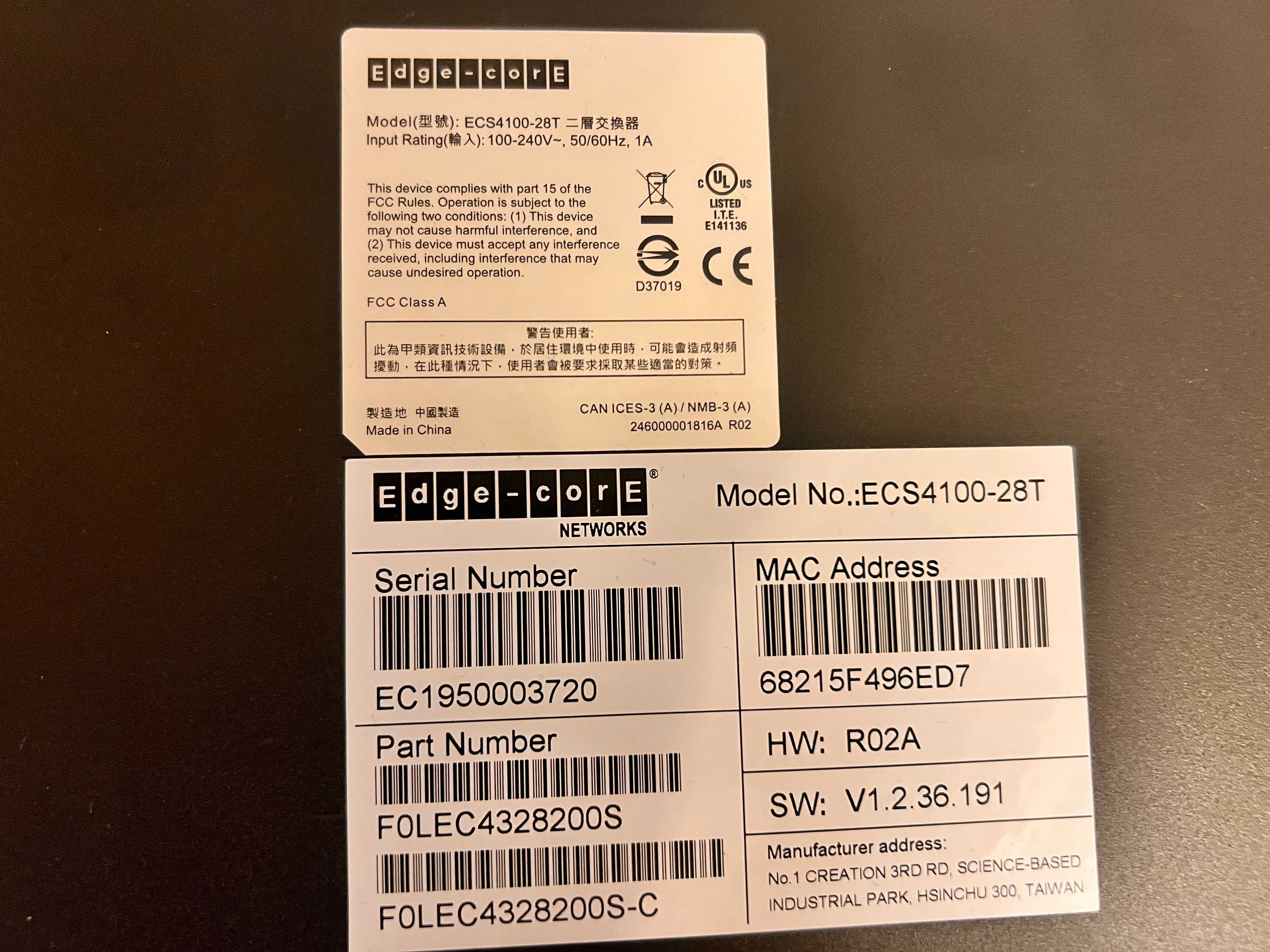 Вживаний комутатор мережевий Edge-core ECS4100-28T