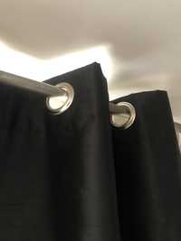 Тюль штора на кольцах черная