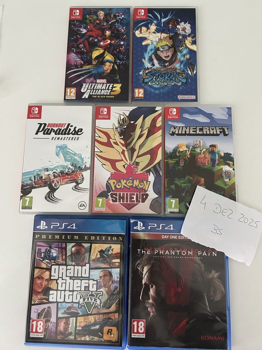 Jogos Switch e PS4
