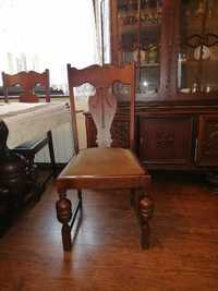 Stół, 6 szt. krzesła antyk, drewno, rzeźbione, przedwojenne Okazja