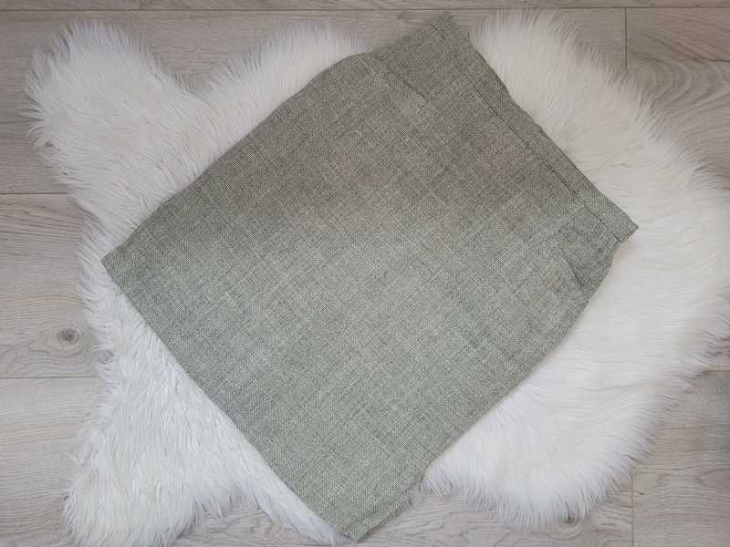 Khaki, lniany komplet / garnitur, marynarka / żakiet i spódnica, L 40