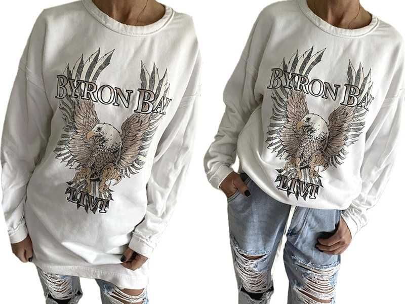 Livi długa biała bluza z Orzełkiem Byron Bay M-L