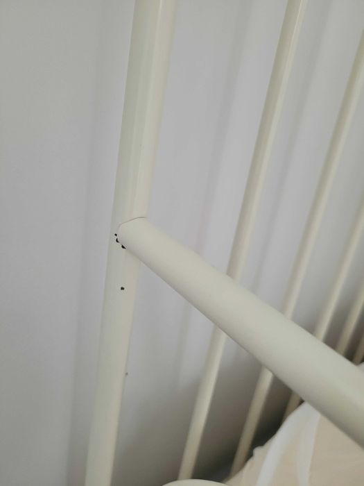 Łóżko regulowane Minnien Ikea Metalowe Kremowe 206x85 cm