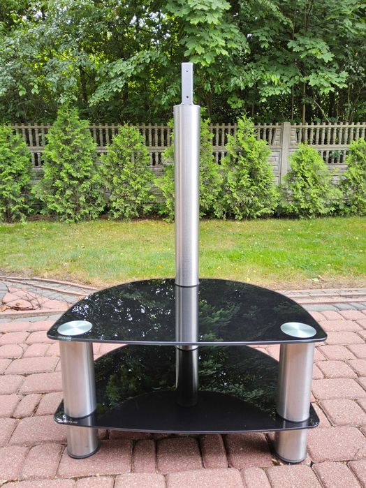 Stolik RTV -czarne szkło hartowane